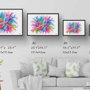 dream watercolour alpha synuclein protein print size comparison