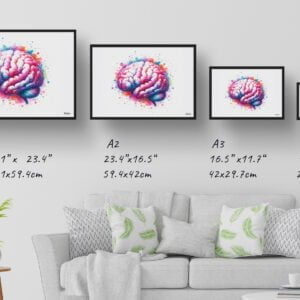 dream watercolour brain side print size comparison
