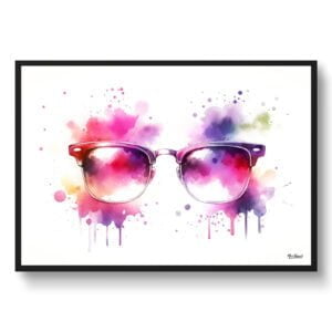 Browline glasses Wall Art Print Watercolour Optometry Spectacles Ophthalmology Medical Doctor Clinic Painting