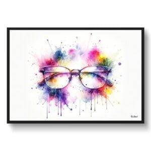 Browline glasses metal Wall Art Print Watercolour Optometry Spectacles Ophthalmology Medical Doctor Clinic Painting
