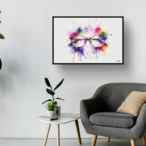 dream watercolour browline glasses metal waiting room