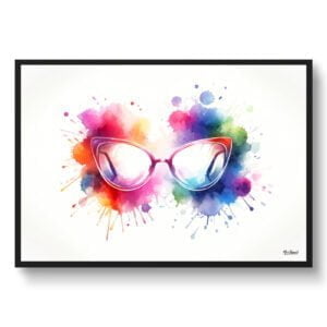 Cats eye glasses Wall Art Print Watercolour Optometry Spectacles Ophthalmology Medical Doctor Clinic Painting