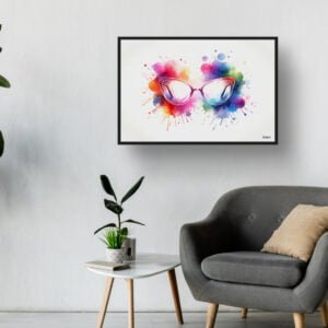 dream watercolour cats eye glasses waiting room