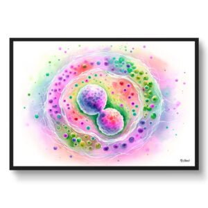 Cell division Wall Art Print Watercolour Science Human Cell Biology Medical Doctor Clinic Painting