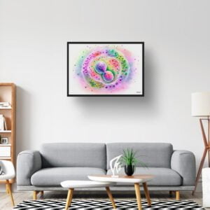 Cell division Wall Art Print Watercolour Science Human Cell Biology Medical Doctor Clinic Painting - Image 2