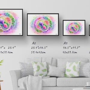 Cell division Wall Art Print Watercolour Science Human Cell Biology Medical Doctor Clinic Painting - Image 4