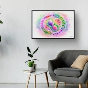 Cell division Wall Art Print Watercolour Science Human Cell Biology Medical Doctor Clinic Painting - Image 3