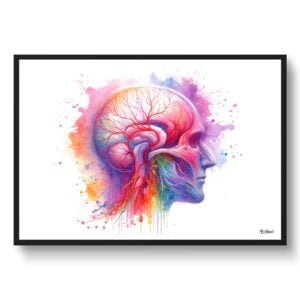 Cranial nerves Wall Art Print Watercolour Brainstem Neurology Neuroscience Medical Doctor Clinic Painting