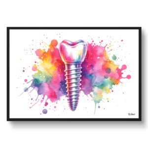 Dental implant Wall Art Print Watercolour Dental Surgery Dentist Medical Doctor Clinic Painting