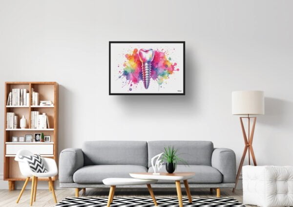 Dental implant Wall Art Print Watercolour Dental Surgery Dentist Medical Doctor Clinic Painting - Image 2