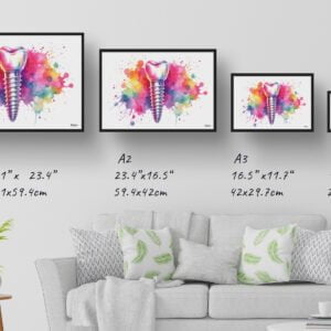 dream watercolour dental implant print size comparison