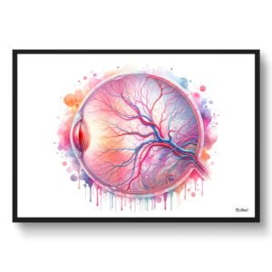 Eye anatomy retina Wall Art Print Watercolour Iris Ophthalmology Optometry Medical Doctor Clinic Painting