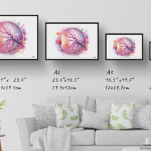 dream watercolour eye anatomy retina print size comparison