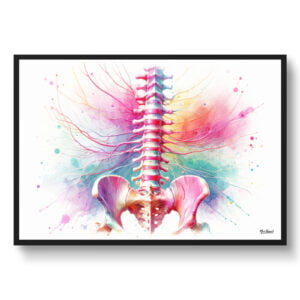 Lumbar plexus nerves Wall Art Print Watercolour Lumbosacral Trunk Physiotherapist Medical Doctor Clinic Painting