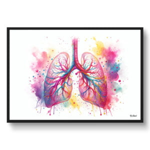 Lungs Wall Art Print Watercolour Pulmonary Angiography Radiology Medical Doctor Clinic Painting