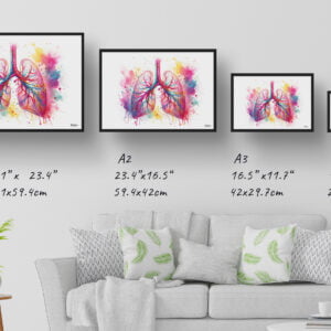 dream watercolour lungs print size comparison