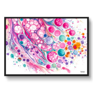 Micrograph of follicular thyroid carcinoma Wall Art Print Watercolour Endocrine System Medical Doctor Clinic Painting