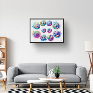 Mitosis cell division cycle  Wall Art Print Watercolour Mitosis Lab Scientist Medical Doctor Clinic Painting - Image 2