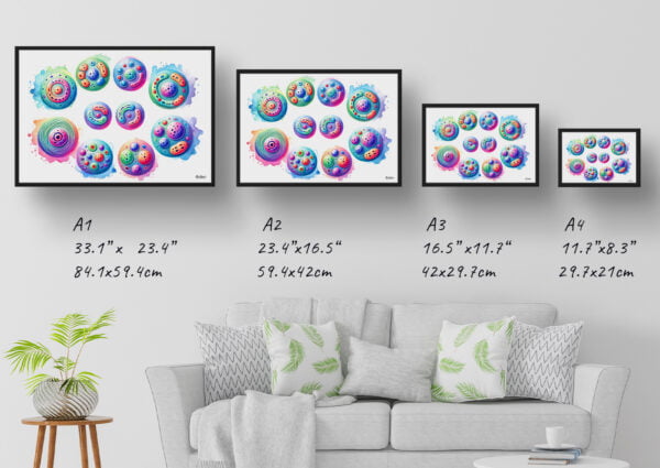 Mitosis cell division cycle  Wall Art Print Watercolour Mitosis Lab Scientist Medical Doctor Clinic Painting - Image 4