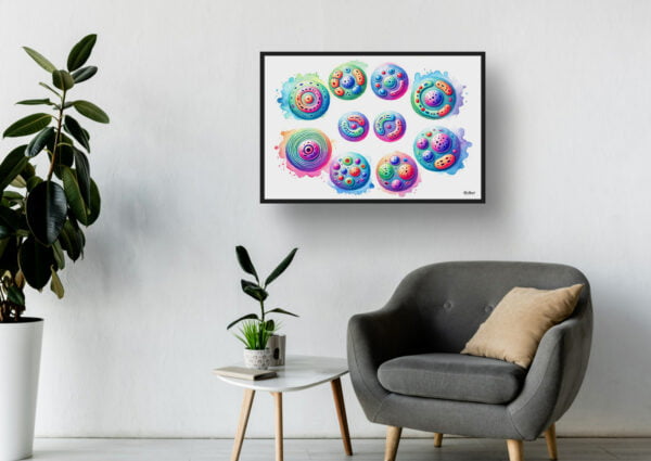 Mitosis cell division cycle  Wall Art Print Watercolour Mitosis Lab Scientist Medical Doctor Clinic Painting - Image 3