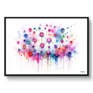Neural network Wall Art Print Watercolour ANN Topology AI Medical Doctor Clinic Painting