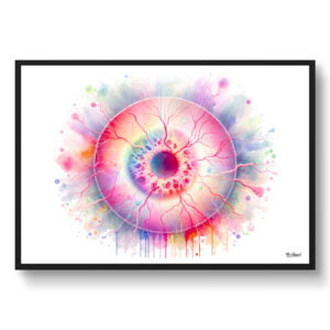 Ophthalmoscopic view of the retina Wall Art Print Watercolour Eye Optometry Ophthalmology Medical Doctor Clinic Painting