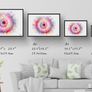 dream watercolour ophthalmoscopic view of the retina print size comparison