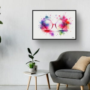 dream watercolour oversized round glasses waiting room