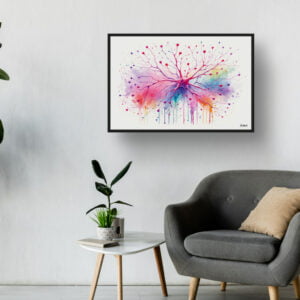 Pyramidal neurons Wall Art Print Watercolour Brain Cells Neurology Neurologist Medical Doctor Clinic Painting - Image 3