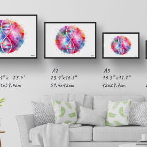dream watercolour single genome map print size comparison