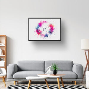 dream watercolour small round glasses lobby
