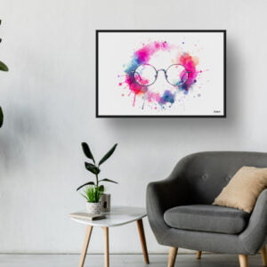 dream watercolour small round glasses waiting room