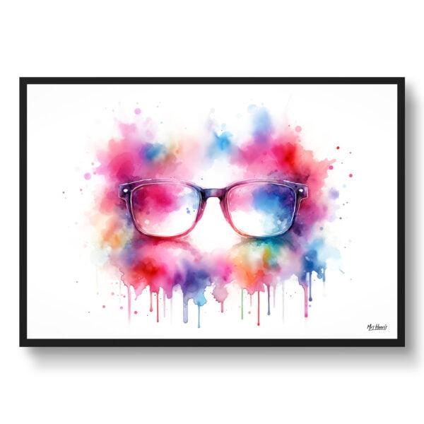 dream watercolour square glasses front view