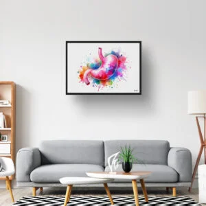 Stomach Wall Art Print Watercolour Digestive System Gastroenterology Medical Doctor Clinic Painting - Image 2