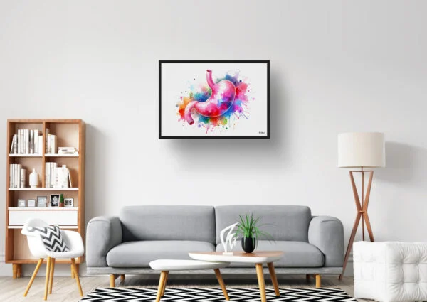 Stomach Wall Art Print Watercolour Digestive System Gastroenterology Medical Doctor Clinic Painting - Image 2