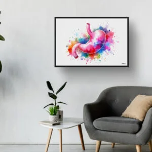 Stomach Wall Art Print Watercolour Digestive System Gastroenterology Medical Doctor Clinic Painting - Image 3