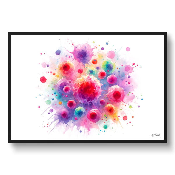 dream watercolour t lymphocytes cells front view