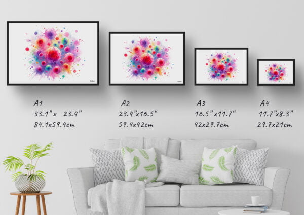 dream watercolour t lymphocytes cells print size comparison