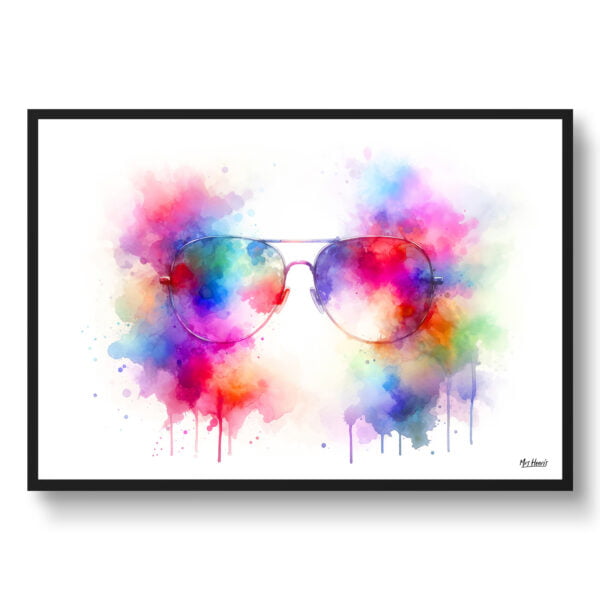 dream watercolour tall aviator glasses front view