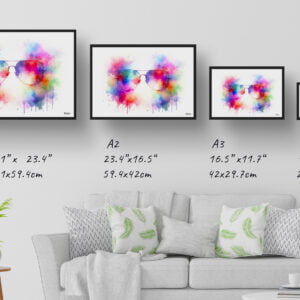 dream watercolour tall aviator glasses print size comparison