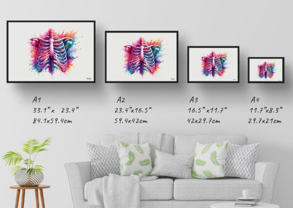 dream watercolour thorax print size comparison