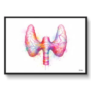 Thyroid gland Wall Art Print Watercolour Endocrinology Medical Doctor Clinic Painting