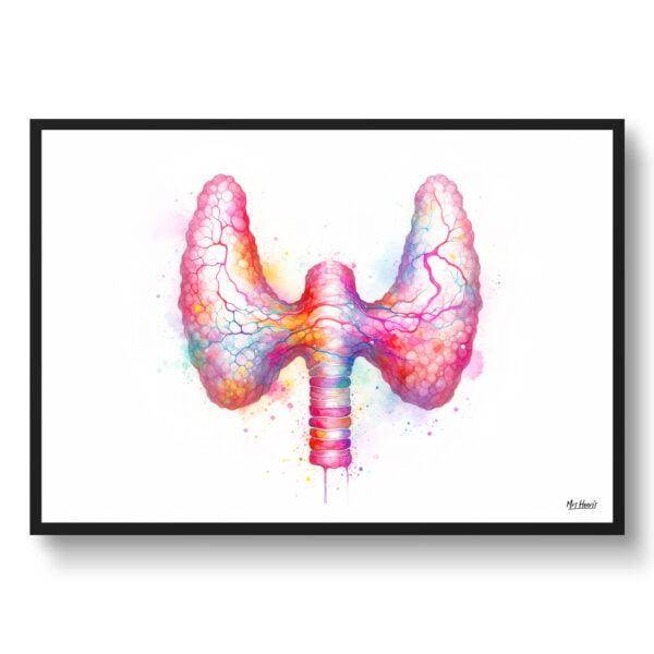 dream watercolour thyroid gland front view