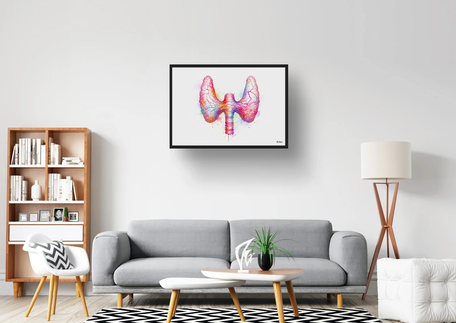 Thyroid gland Wall Art Print Watercolour Endocrinology Medical Doctor Clinic Painting - Image 2