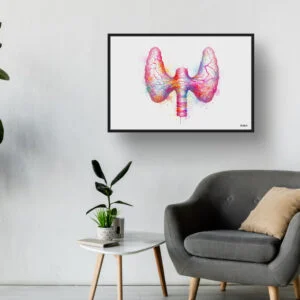 Thyroid gland Wall Art Print Watercolour Endocrinology Medical Doctor Clinic Painting - Image 3