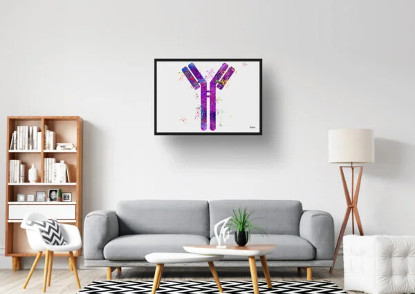 Antibodies Wall Art Print Watercolour IGG Immunoglobin Medical Doctor Office Clinic Framed Painting - Image 2