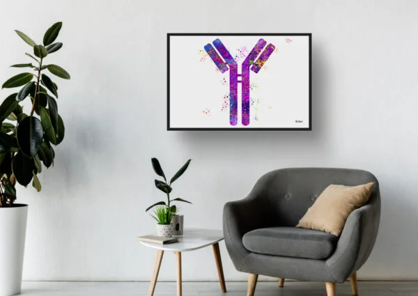 Antibodies Wall Art Print Watercolour IGG Immunoglobin Medical Doctor Office Clinic Framed Painting - Image 3