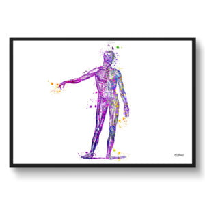 Body Anatomy Wall Art Print Watercolour Human Muscular System Anatomy Medical Doctor Office Clinic Framed Painting