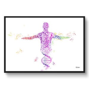 DNA Helix Wall Art Anatomy Print Watercolour Human Neurology Medical Doctor Office Clinic Framed Painting