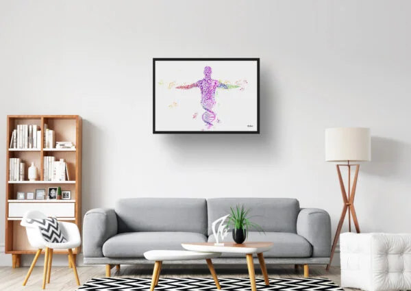 DNA Helix Wall Art Anatomy Print Watercolour Human Neurology Medical Doctor Office Clinic Framed Painting - Image 2